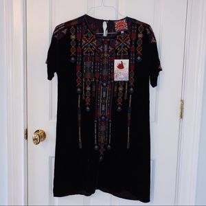 NWT Velvet Embroidered Dress